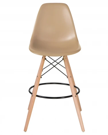 Стул барный DSW BAR (ножки светлый бук, цвет сиденья бежевый (GR-03))