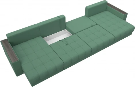 Диван П-образный с декором Лига-049 НПБ Лонг Лига Диванов (Рогожка) арт.128556