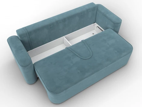 Диван прямой Лига-118 НПБ (ДСП,ЛДСП,Брус,Фанера,Велюр/Бирюзовый) Лига Диванов 137073