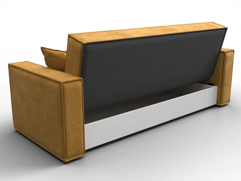 Диван-книжка Куба (ДСП,ЛДСП/Пластик/Велюр/Желтый) Лига Диванов 127444