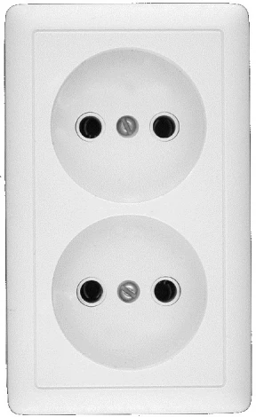 Розетка накладная двойная без заземления (белый) Systeme Electric HIT RA16-237-B