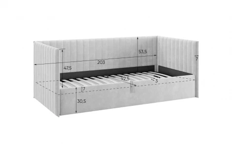 Кровать с подъемным механизмом Твикс (Софа) 90х200 см Mebelson (ДСП,Велюр/Розовый) арт.170618,2172