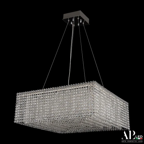 Подвесная люстра светодиодная APL LED Sicilia SH03.60.A.Ni.4000 (220V, хрусталь, на тросе)