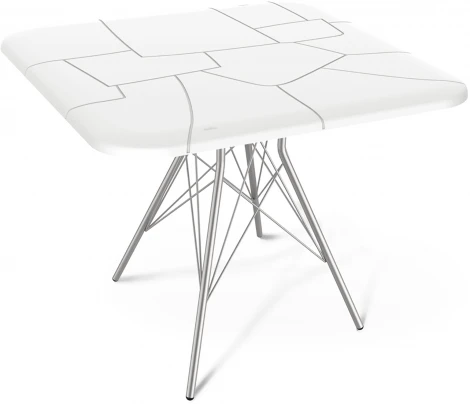 Стол SHT-TU2-1/TT30 83/83 белый/хром лак Sheffilton SHT-TU2-1 9382301802