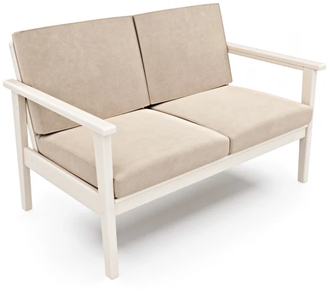 Диван Arsko прямой Лориан М беленый дуб велюр молочный