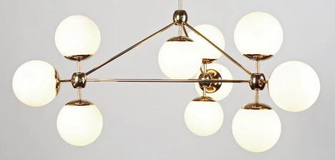 Потолочная люстра на штанге Modo Chandelier White Glass Imperiumloft 40,514 (73451-22) (220V, шарики, молекулы)