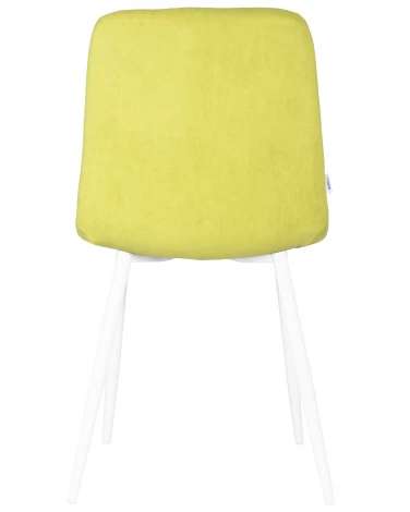 Стул обеденный DOBRIN CHILLY ROMBO (Лайм Simple 14, основание белый) 006 ROMBO, цвет сиденья лайм основания белый