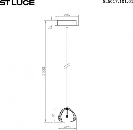 Подвесной светильник ST Luce Waterfall SL6017.101.01 Хром/Прозрачный с пузырьками воздуха LED 1*3W