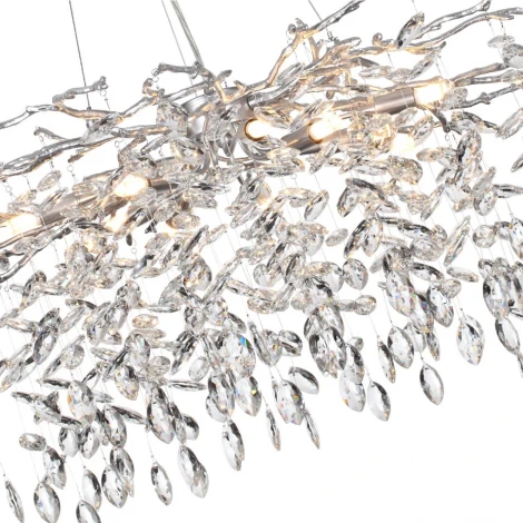 Подвесная люстра Odeon Light Delica 4970/10 HALL матов.серебристый/алюмин./хрусталь G9 10*40W (220V, на тросе, лепестки, ветки)