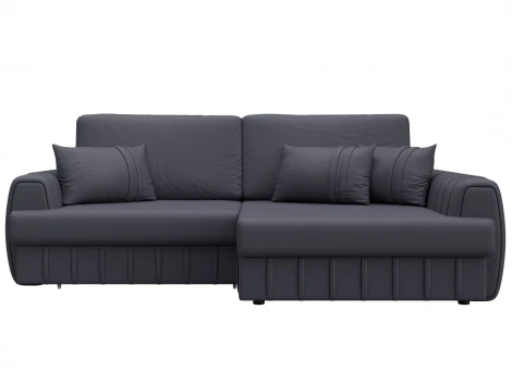 Диван угловой Лига-057 НПБ угол правый (ЛДСП,Брус,Фанера/Пластик/Экокожа/Серый) Лига Диванов 130035