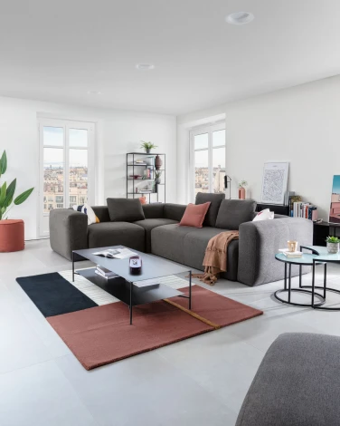 Журнальный стол La Forma (ex Julia Grup) Bast (Черный,Прозрачный/ Металл,Сталь,Стекло)