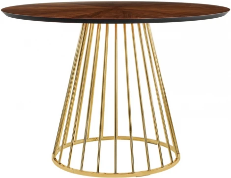 Стол Bradex Home Liverpool диам.110см, шпон орех лучевой набор, с золотистыми ножками (RF 0518)