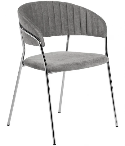 Стул Turin серый вельвет с хромированными ножками Bradex Home FR 0860