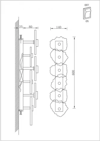 Настенный светильник Divinare Eleanor 1713/17 AP-12