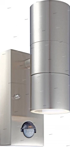 Светильник настенный уличный светодиодный с датчиком движения Globo Style, 2 лампы, никель с черным, белым и прозрачным