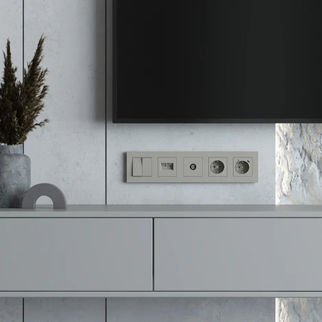 Рамка на 5 постов Slab (дымчатый софт) Werkel W0052917 (a071630)