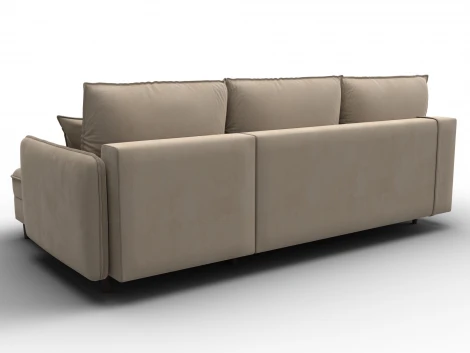 Диван угловой Лига-064 НПБ угол универсальный (ДСП/Дерево/Велюр/Бежевый) Лига Диванов 134769