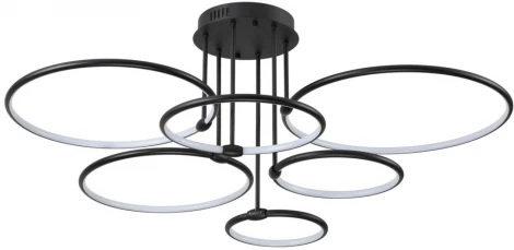 Люстра на штанге потолочная Lumion Ursula 6506/99CL LEDIO черный LED 156W 9899Лм 3000-6000K с пультом ДУ 220V (регулировка яркости)