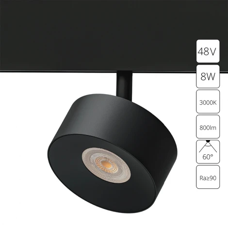 Магнитный трековый светильник 48V Arte Lamp Linea A4781PL-1BK (LED, круглые)