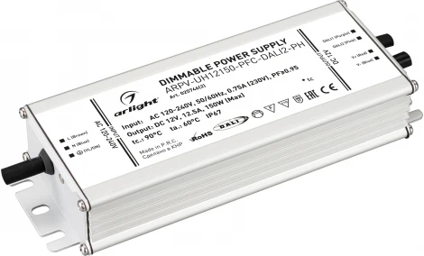 Блок питания ARPV-UH12150-PFC-DALI2-PH (12V, 12.5A, 150W) (Arlight, IP67 Металл, 7 лет) 025746(2)