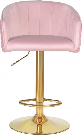 Стул барный DOBRIN DARCY GOLD (розовый велюр (1922-16)) 5025_GoldBase-LM GOLD, цвет сиденья розовый (1922-16), основания золото