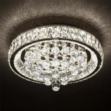 Потолочная люстра светодиодная хрустальная с пультом и управлением смартфоном с регулировкой цветовой температуры и яркости LED4U L032-500