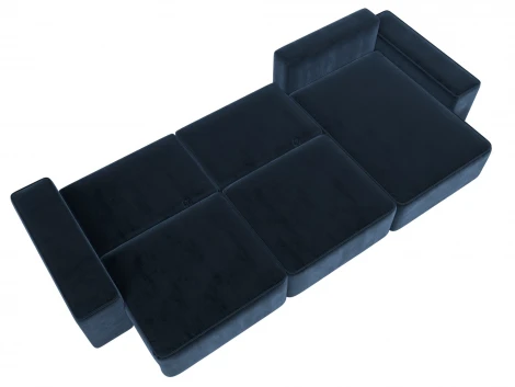 Диван угловой Лига-074 угол универсальный (ДСП/Пластик/Велюр/Синий) Лига Диванов 129868