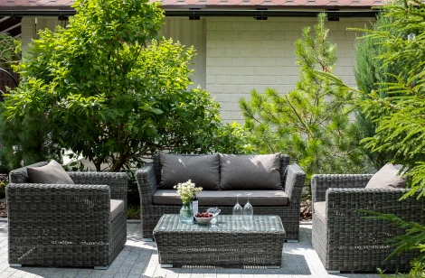 Журнальный столик из искусственного ротанга, цвет графит 4SIS Капучино YH-S4133W graphite