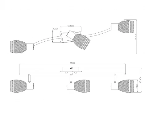 Спот на штанге Globo 541010-3 (220V, круглые)