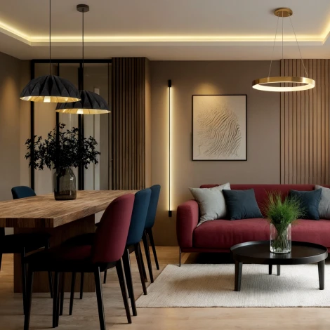 Подвесной светильник светодиодный ORIGAMI DK6655-BK+SG Denkirs Origami DK6655-BK+SG