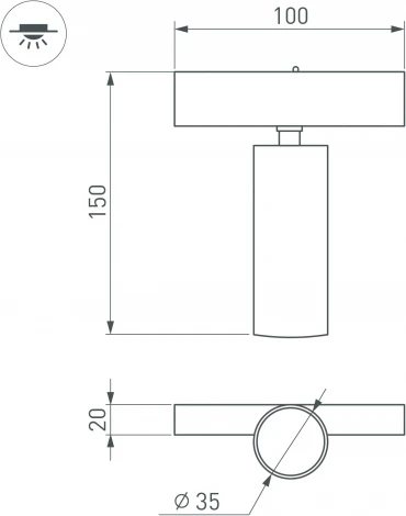 светильник магнитный MAG-SPOT-25-R120-12W Warm3000 (BK, 30 deg, 24V) (Arlight, IP20 Металл) 033678(1)