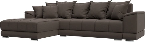 Диван угловой НордСтар левый угол (Коричневый/Рогожка) Лига Диванов арт.122928L
