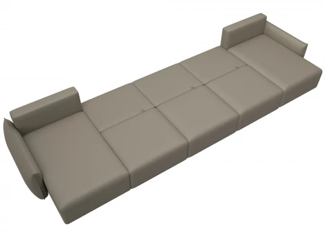 Диван П-образный Лига-051 НПБ МегаЛонг (ЛДСП,Брус,Фанера/Пластик/Экокожа/Бежевый) Лига Диванов 129898