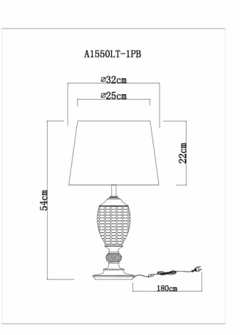 Интерьерная настольная лампа Arte Lamp Radison A1550LT-1PB (220V)