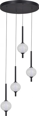 Подвесной светильник ST Luce Peek SL6120.403.04 Черный/Прозрачное кракелированное стекло LED 4*8,5W (220V, на проводе, шарики)