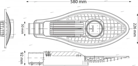 Светильник уличный консольный светодиодный Horoz Broadway, 1 плафон, серый