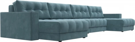 Диван П-образный с декором Лига-049 НПБ Лонг Лига Диванов (Велюр) арт.128558