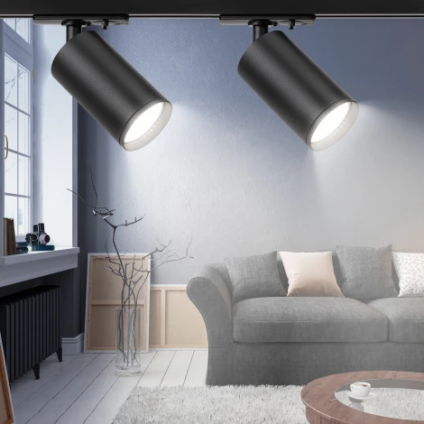 Трековый светильник однофазный TR39-GU10 BK под лампу MR16 черный Б0053310 ЭРА (220V, круглые)