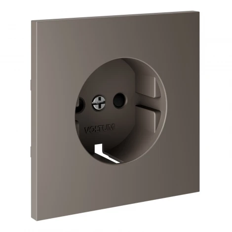 Накладка для розетки с заземлением и защитными шторками (капучино) Voltum S70 VLS000714
