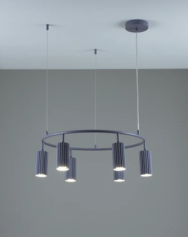 Подвесная люстра кольцо Moderli Cora V11604-6P (220V, на тросе, кольцо)