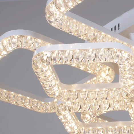 Потолочная люстра светодиодная на штанге с регулировкой цветовой температуры, яркости и ночным режимом Reluce 09848-0.3-4+4A WH