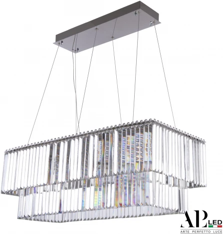 Подвесная люстра светодиодная APL LED Sicilia SH11.92.C.Ni.4000 (220V, хрусталь, на тросе)