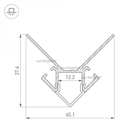 Профиль ARH-DECORE-S12-EXT-2000 ANOD внешний (Алюминий) 023889 Arlight