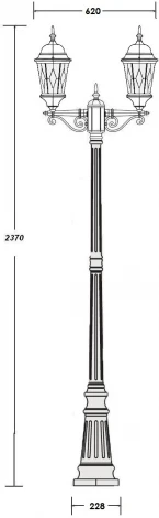 Наземный фонарь Oasis Light ASTORIA 2M 91409MA Gw ромб (220V, IP44)