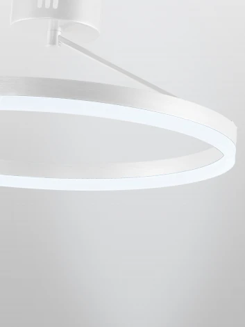 Потолочная люстра на штанге светодиодная с пультом ДУ 56W, белый, LED Natali Kovaltseva Finam LED LAMPS 81121/1C (регулировка яркости, 220V, кольцо)