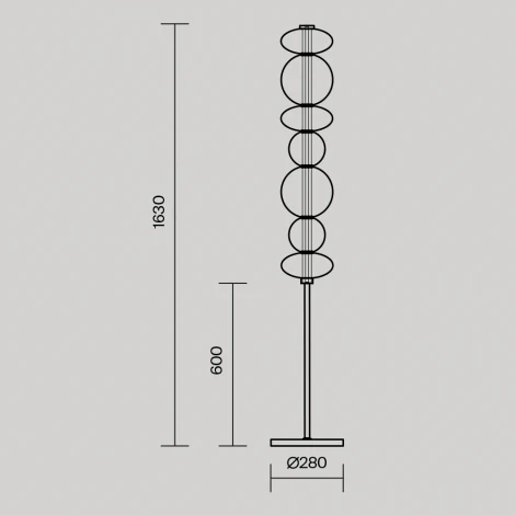 Торшер Maytoni Futuro MOD307FL-L40B3K (LED, 220V, выключатель, шарики)
