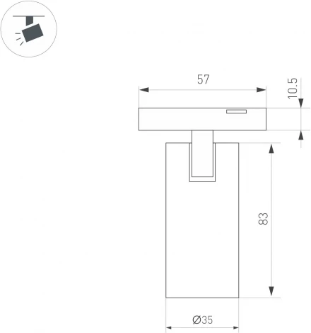 светильник магнитный MAG-MICROCOSM-SPOT-R35-5W Warm3000 (BK, 36 deg, 24V) (Arlight, IP20 Металл) 043252