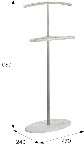 Вешалка костюмная Дэви 3 металлик/дуб дымчатый Mebelik арт.007465