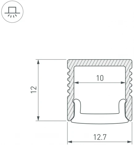 Профиль FANTOM-BENT-W12-SIDE-2000 ANOD (Arlight, Алюминий) 040326(1)