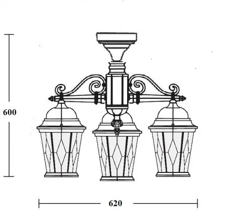 Потолочный светильник уличный Oasis Light ASTORIA 2M 91470MA/3 Gw ромб (220V, IP44)